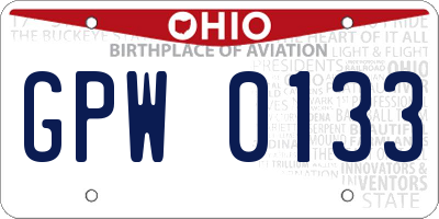 OH license plate GPW0133