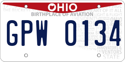OH license plate GPW0134