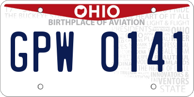 OH license plate GPW0141