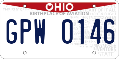 OH license plate GPW0146