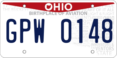OH license plate GPW0148