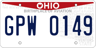 OH license plate GPW0149