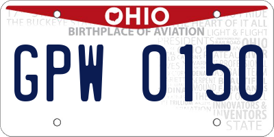 OH license plate GPW0150