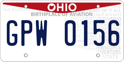 OH license plate GPW0156
