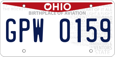 OH license plate GPW0159