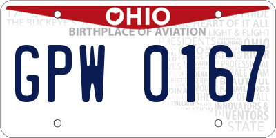 OH license plate GPW0167