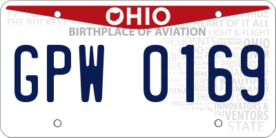 OH license plate GPW0169