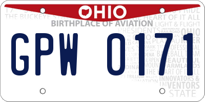 OH license plate GPW0171
