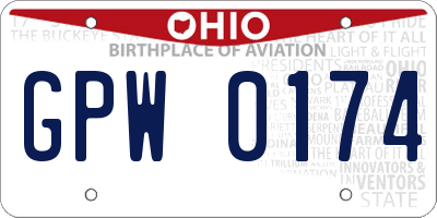OH license plate GPW0174