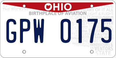 OH license plate GPW0175