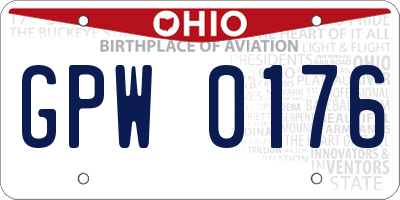 OH license plate GPW0176