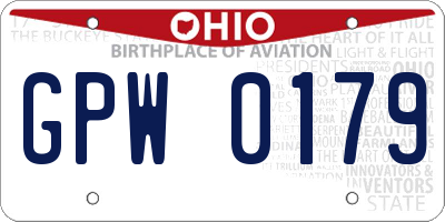 OH license plate GPW0179