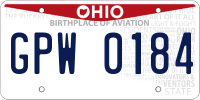 OH license plate GPW0184