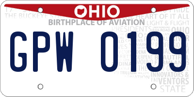 OH license plate GPW0199