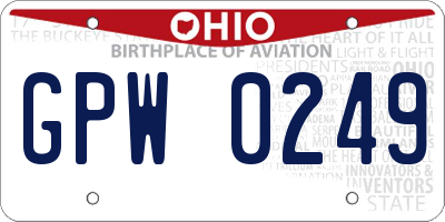 OH license plate GPW0249