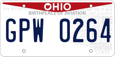 OH license plate GPW0264