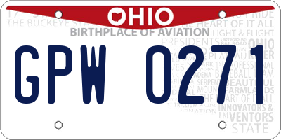 OH license plate GPW0271