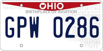 OH license plate GPW0286