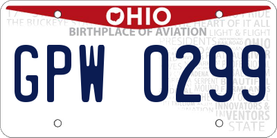 OH license plate GPW0299
