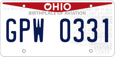 OH license plate GPW0331