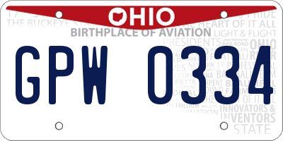 OH license plate GPW0334