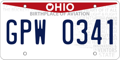 OH license plate GPW0341