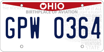 OH license plate GPW0364