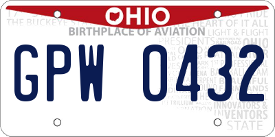 OH license plate GPW0432