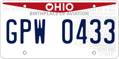 OH license plate GPW0433