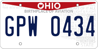 OH license plate GPW0434