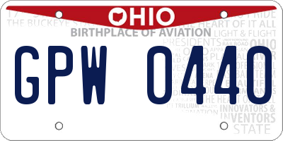 OH license plate GPW0440