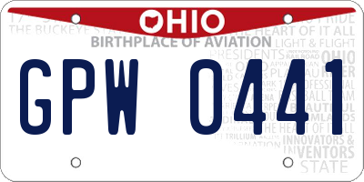 OH license plate GPW0441
