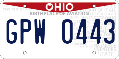 OH license plate GPW0443