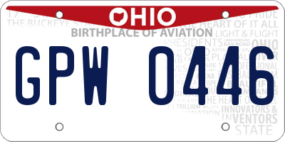 OH license plate GPW0446