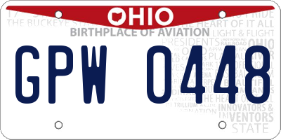 OH license plate GPW0448