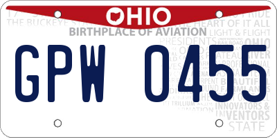 OH license plate GPW0455