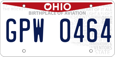 OH license plate GPW0464