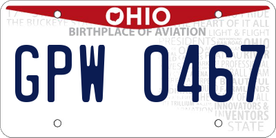 OH license plate GPW0467