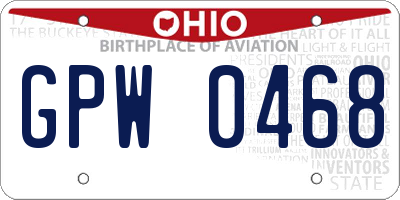 OH license plate GPW0468