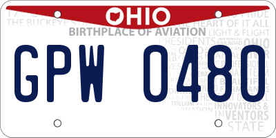 OH license plate GPW0480