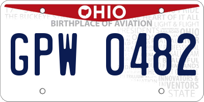 OH license plate GPW0482