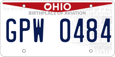 OH license plate GPW0484