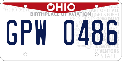OH license plate GPW0486