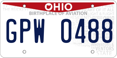 OH license plate GPW0488