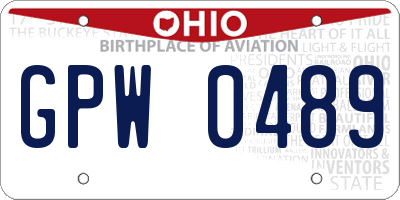 OH license plate GPW0489