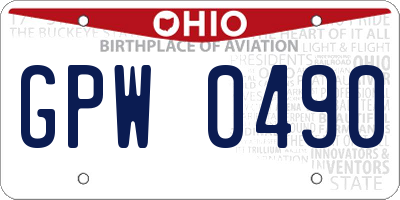 OH license plate GPW0490
