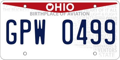 OH license plate GPW0499