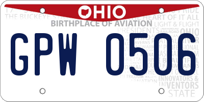 OH license plate GPW0506