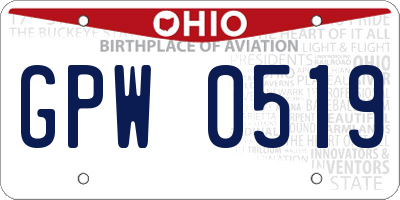 OH license plate GPW0519