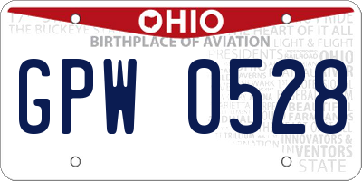 OH license plate GPW0528